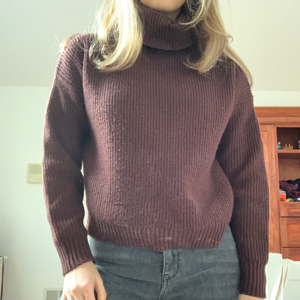Chunky brown turtleneck